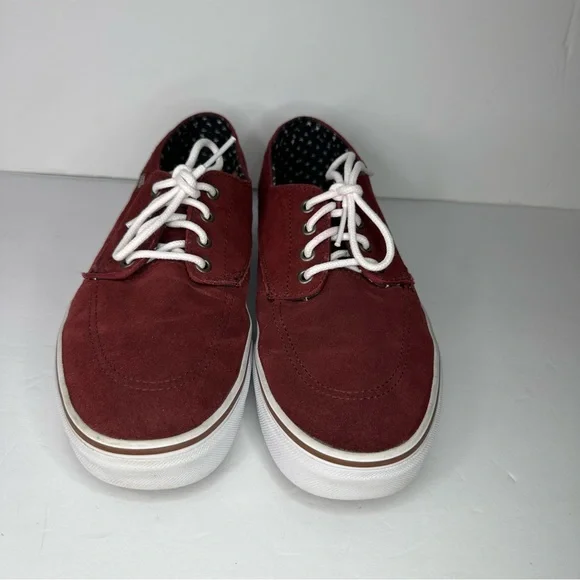 Vans Brigata Suede Low Top Maroon Burgundy Canvas Skateboarding Shoes Size 11 - Picture 4 of 9